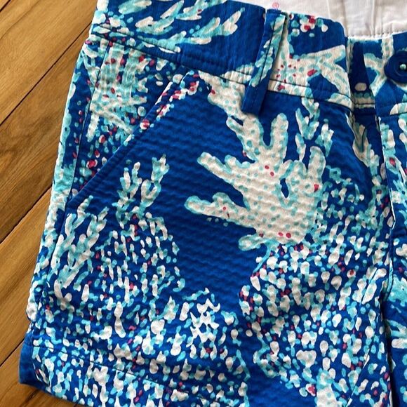 Lilly Pulitzer Blue and White Coral Print Shorts - Picture 3 of 7